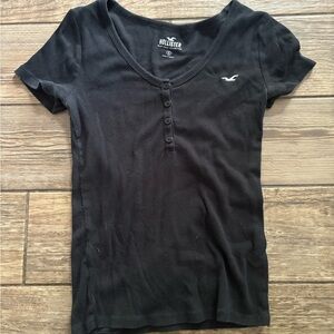 hollister ribbed henley fitted tee